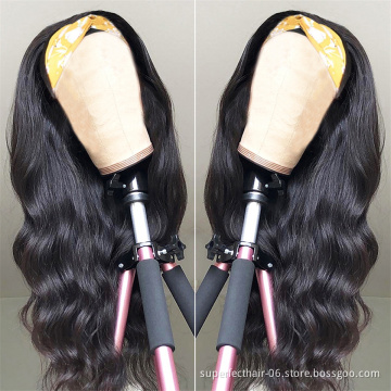 Synthetic hair wigs adjustable headband wig 100% virgin brazilian human hair headband wigs